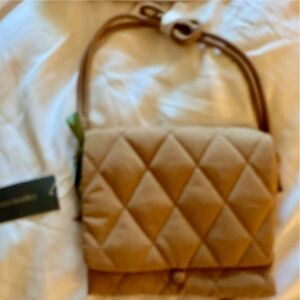 Quilted Tan Shoulder Bag